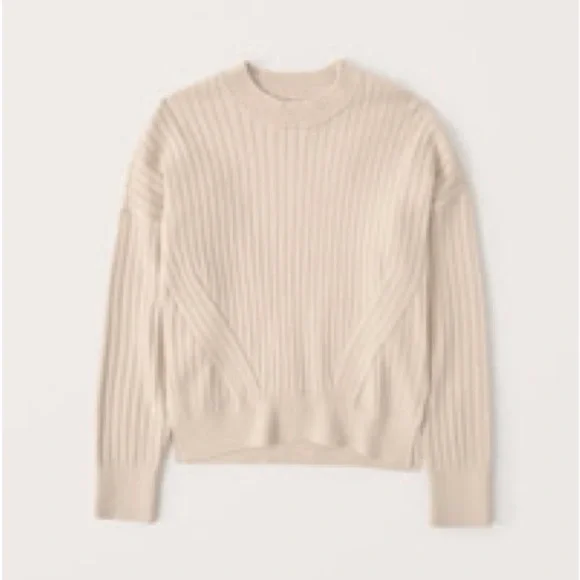 Abercrombie & Fitch LuxeLoft Crew Sweater, Women’s Size XXSmall, Cream - Picture 1 of 4